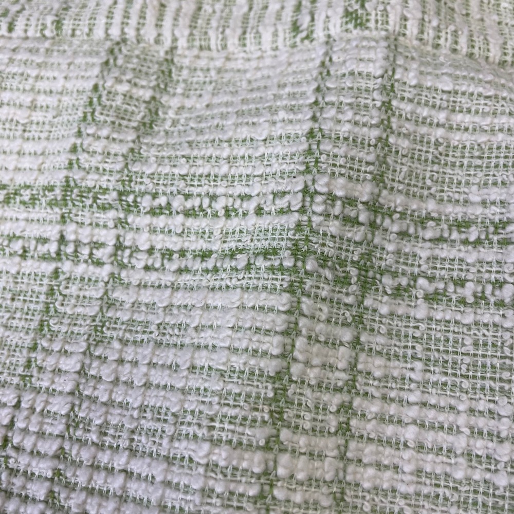 NEW LOFT Outlet Green White Plaid Tweed Mini Skirt Size 8 Boucle Wrap Style - Picture 4 of 12